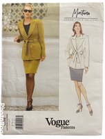 Vogue 1838 vintage 1990s Claude Montana jacket and skirt pattern Bust 31.5, 32.5 34 inches