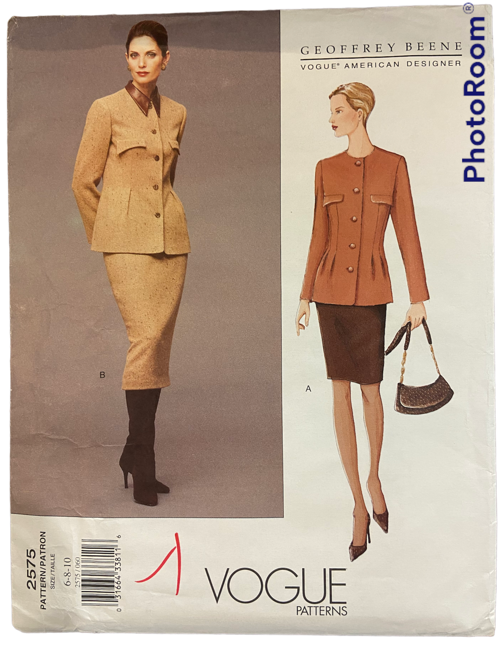 Vogue 2575 Geoffrey Beene jacket and skirt pattern from 2001  Bust 30.5, 31.5, 32.5 inches