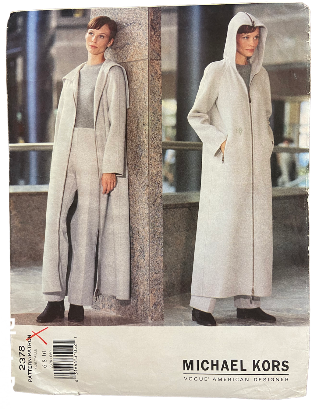Vogue 2378 vintage 1990s Michael Kors coat and pants pattern Bust 30.5, 31.5, 32.5 inches