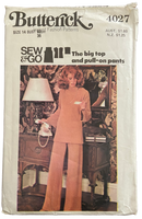 Butterick 4027 vintage 1970s top and pants pattern. Bust 36 inches