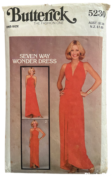 Butterick 5230 vintage 1970s seven way wonder dress pattern