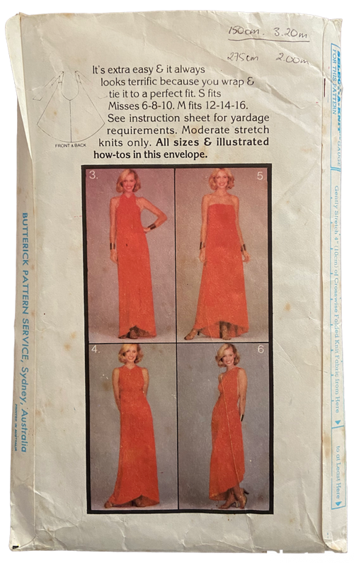 Butterick 5230 vintage 1970s seven way wonder dress pattern
