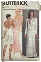 Butterick 4870 vintage 1980s robe and nightgown pattern 38-40 inch bust
