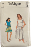 Vogue 8291 vintage 1980s skirt and top sewing pattern. Bust 31.5 inches