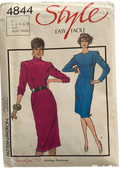 Style 4844 vintage 1980s dress pattern. Bust 34, 36, 38