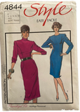 Style 4844 vintage 1980s dress pattern. Bust 34, 36, 38