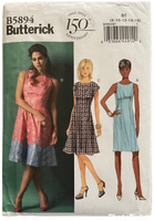 Butterick B5894 princess seamed dress pattern from 2013. Bust 31.5, 32.5, 34, 36, 38 inches