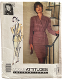 Vogue 2744 vintage 1990s Barbara Bui Vogue Attitudes jacket and skirt pattern Bust 34 inches