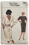 Vogue 9345 vintage 1980s dress pattern. Bust 30.5, 31.5, 32.5
