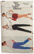 Vogue 7632 very easy very vogue vintage 1980s shorts and pants pattern Waist 24 inches, Hip 33 inches