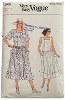 Vogue 8939 vintage 1980s dress pattern. Bust 31.5