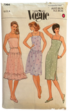 Vogue 7964 vintage 1980s dress pattern. Bust 30.5, 31.5