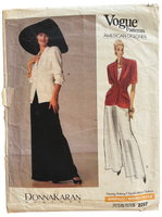 Vogue 2297 American Designer Donna Karan New York DKNY jacket and pants pattern. Jacket bust 34 inches. Pants 26.5, 28, 30 inch waist