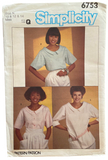 Simplicity 6753 vintage 1980s blouse sewing pattern Bust 32.5, 34, 36 inches
