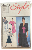 Style 4673 vintage 1980s two-piece dress sewing pattern Bust 32.5, 34, 36 inches