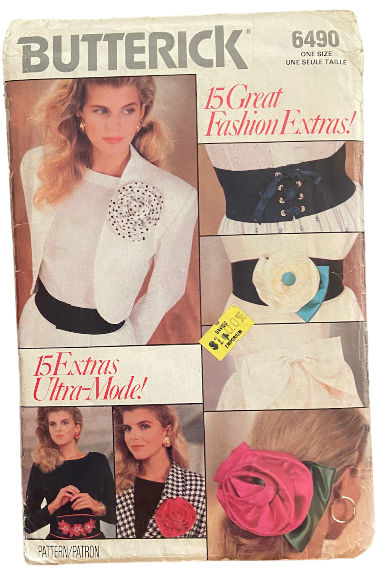 Butterick 6490 vintage 1980s fashion accessories pattern
