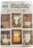 Simplicity 7203 vintage 1990s six pack of curtain patterns