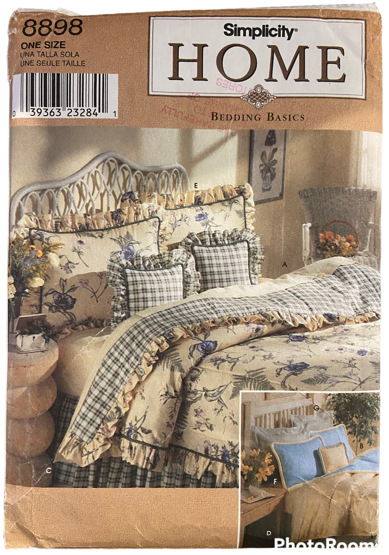 Simplicity Home 8898 vintage 1990s bedding basics sewing pattern