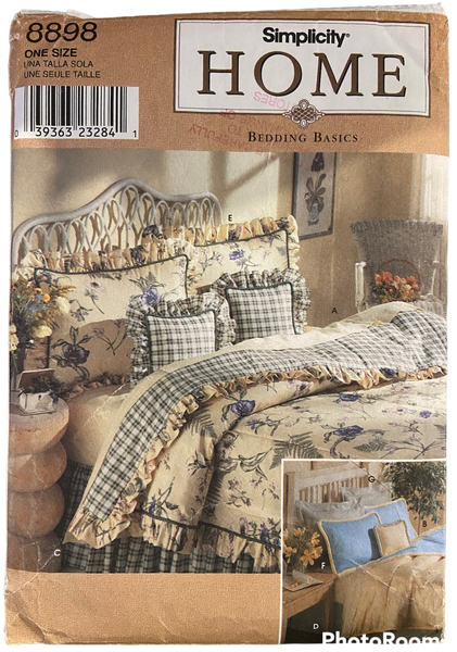 Simplicity Home 8898 vintage 1990s bedding basics sewing pattern