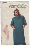 Simplicity 7038 vintage 1980s dress pattern Bust 31.5, 32.5, 34 inches