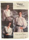 Vogue 1913 vintage 1980s Oscar de la Renta blouse pattern Bust 30.5, 31.5, 32.5 inches
