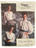 Vogue 1913 vintage 1980s Oscar de la Renta blouse pattern Bust 30.5, 31.5, 32.5 inches