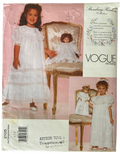 Vogue 2105 vintage 1990s Strasburg Heirloom collection child's dress and transfer with matching doll's dress pattern Breast 25, 26, 27 inches