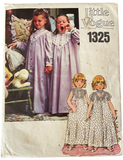 Vogue 1325 Little Vogue vintage 1970s child's nightgown and robe pattern Breast 25 inches