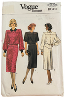 Vogue 9406 vintage 1980s dress pattern. Bust 34, 36, 38