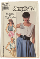 Simplicity 8085 vintage 1980s camisole pattern. Bust 32.5, 34, 36, 38 inches