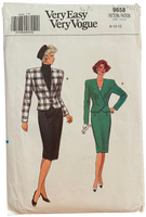 Very easy very vogue 9658 vintage 1980s jacket and skirt sewing pattern Bust 36