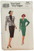 Very easy very vogue 9658 vintage 1980s jacket and skirt sewing pattern Bust 31.5, 32.5, 34