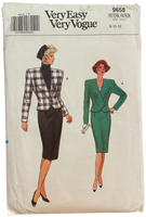 Very easy very vogue 9658 vintage 1980s jacket and skirt sewing pattern Bust 31.5, 32.5, 34
