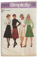 Simplicity 7625 vintage 1970s skirts pattern. Waist 26.5 inches