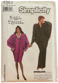 Simplicity 8353 vintage 1980s dress pattern. Bust 32.5, 34, 36 inches