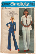 Simplicity 6892 vintage 1970s shirt-jacket and pants pattern. Bust 32.5 inches
