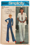 Simplicity 6892 vintage 1970s shirt-jacket and pants pattern. Bust 32.5 inches