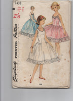Simplicity 1436 vintage 1950s girl's slip petticoat pattern