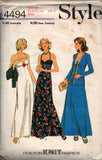 Style 4494 vintage 1970s dress and cardigan pattern. Bust 34 inches