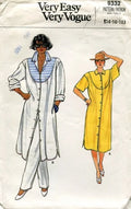 Vintage 1980s Vogue 9332 dress and pants pattern Bust 31.5, 32.5, 34 inches. Wounded bargain.