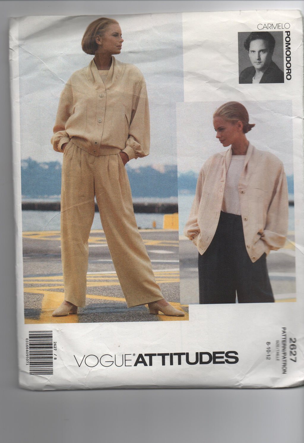Vogue 2627. Vintage 1980s sewing pattern. Vogue Attitudes Designer Carmelo Pomodoro. Bust 31 1/2, 32 1/2, 34 inches