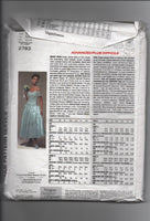 Vogue 2783 1992 Vogue bridal original Victor Costa wedding dress pattern Bust 34, 36, 38 inches