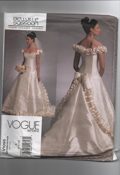 Vogue v1095 Vogue designer original Bellville Sassoon bridal dress pattern Bust 30 1/2, 31 1/2, 32 1/2 inches