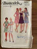 Butterick 6617 vintage 1970s dress pattern