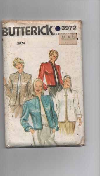 Butterick 3972 vintage 1980s jacket pattern