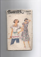 Butterick 5452 vintage 1970s top and dress sewing pattern