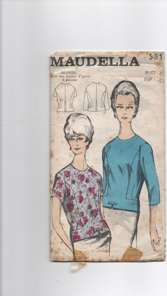 Maudella 5316 vintage ca1960s blouse pattern voluptuous