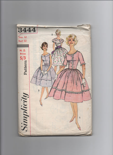 Simplicity 3444 vintage 1960s dress pattern