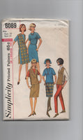 Simplicity 6089 vintage 1960s dress, blouse and jumper pattern