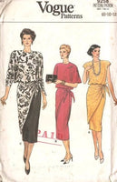Vogue 9258 vintage sewing pattern 1980s top and skirt pattern inch bust 31.5, 32.5, 34 inches. WOUNDED BARGAIN